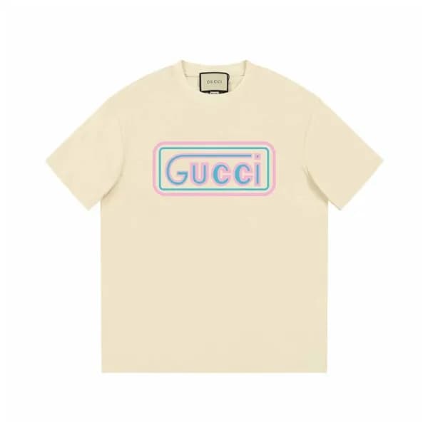 구찌 남/녀 아이보리 크루넥 반팔티 - Gucci Unisex Ivory Short sle… - 1