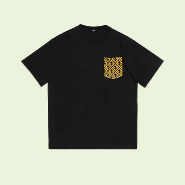 펜디 남성 블랙 크루넥 반팔티 - Fendi Mens Black Short sleeved … - 1