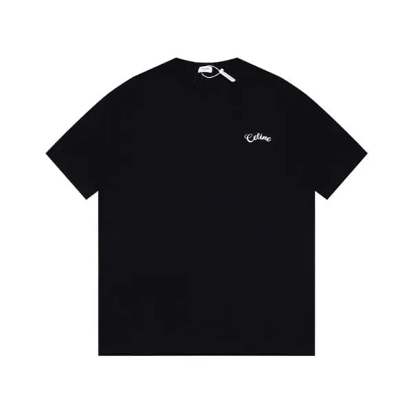 셀린느 남성 크루넥 블랙 반팔티 - Celine Mens Black Short sleeve… - 1