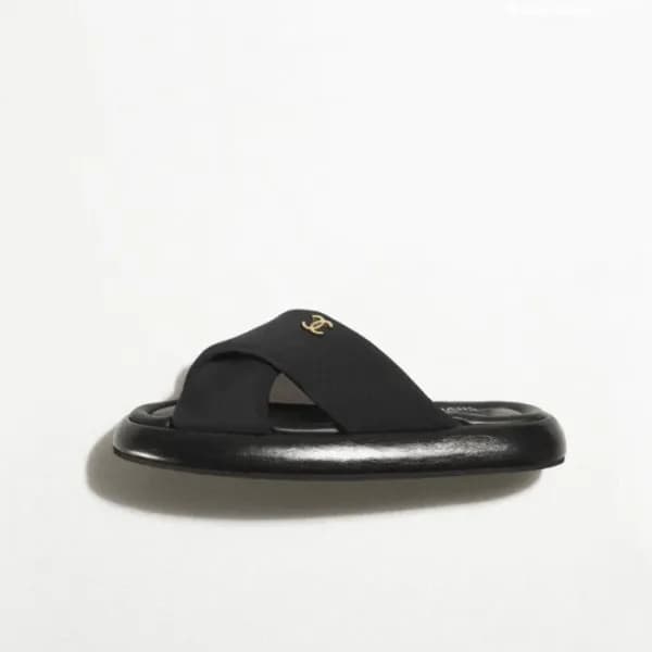 샤넬 여성 블랙 슬리퍼 - Chanel Womens Black Slippers - ch49… - 1
