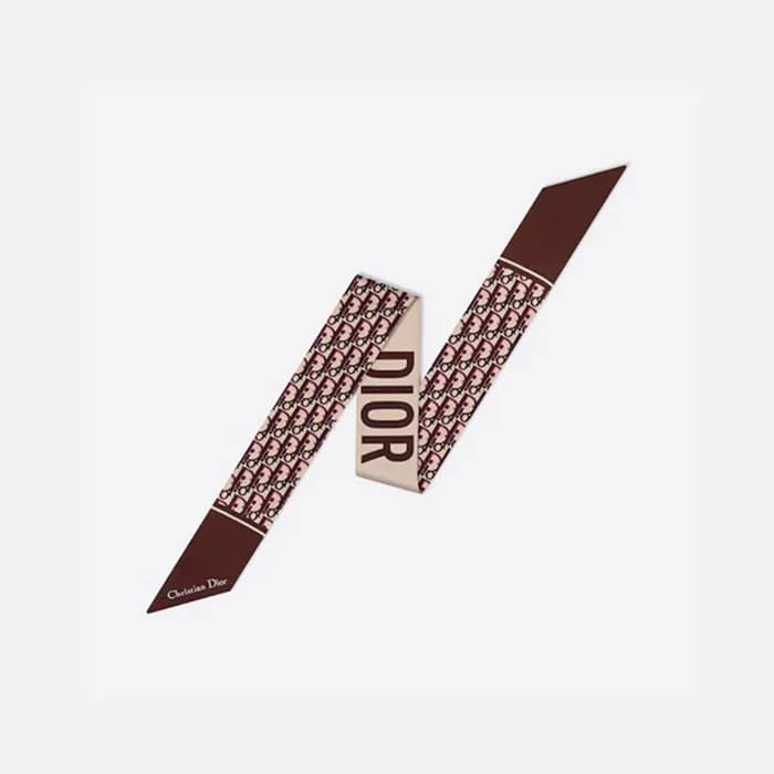 디올 여성 오블리크 트윌리 버건디 미차 스카프 【매장-50만원대】 - Dior Womens… - 1