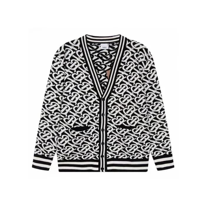 버버리 남성 블랙 브이넥 가디건 - Burberry Mens Black Cardigan -… - 1