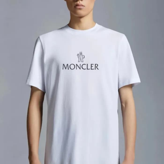 몽클레어 남성 화이트 크루넥 반팔티 - Moncler Mens White Tshirts -… - 1