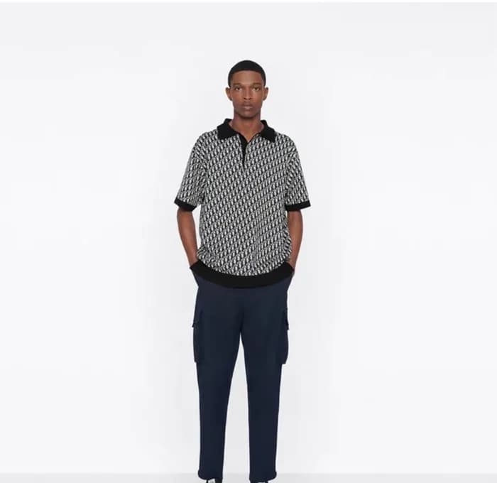 디올 남성 블랙 폴로 반팔티 - Dior Mens Black Tshirts - dic293… - 1