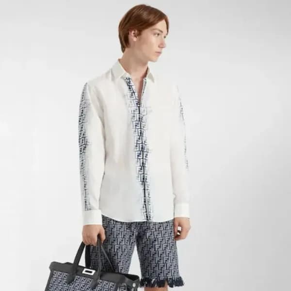 펜디 남성 화이트 셔츠 - Fendi Mens White Shirts - fec556x - 1
