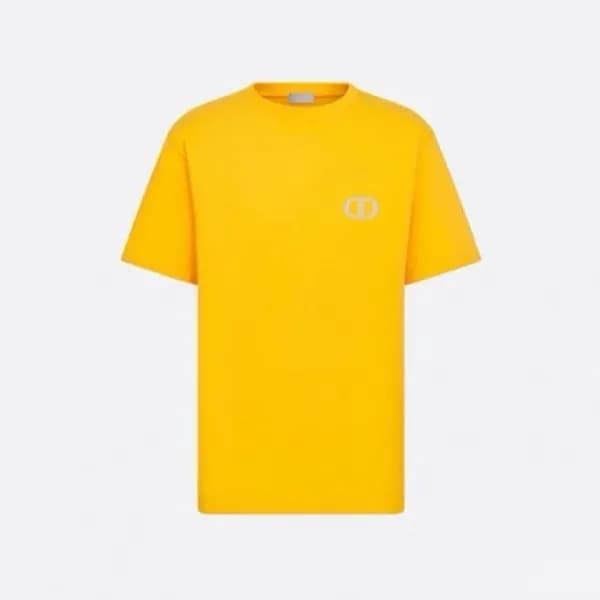 디올 남성 옐로우 반팔 티셔츠 - Dior Mens Yellow Tshirts - dic5… - 1