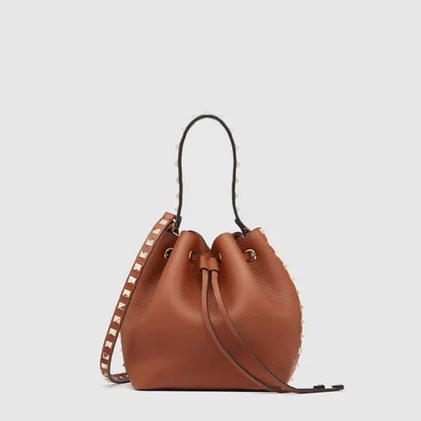 발렌티노 여성 락스터드 가죽 버킷 백 - Valentino Womens Rockstud L… - 1