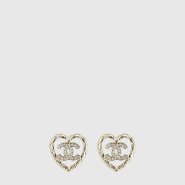 샤넬 여성 CC 하트 이어링 - Chanel Womens CC Heart Earring -… - 1