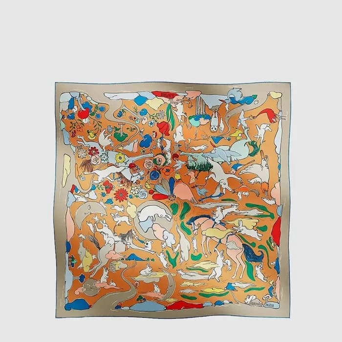 에르메스 여성 밀레 라핀 토끼 스카프 - Hermes Womens Mille et Un Lapins Scarf - acc8874x - 1