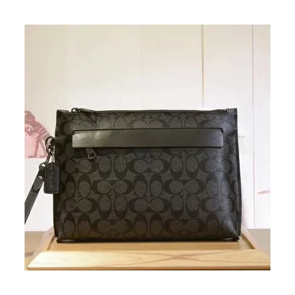 Coach Leather Clutch Bag,29cm - 코치 레더 남성용 클러치백 COA… - 1