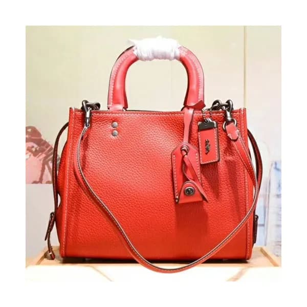 Coach Leather Tote Shoulder Bag,25cm - 코치 레더 토트 숄더… - 1