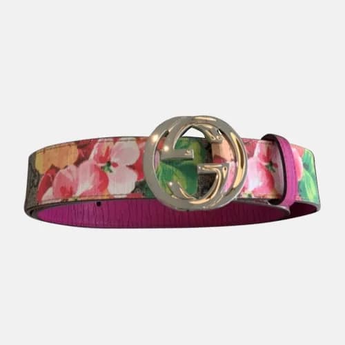 Gucci 2019 Ladies GG Logo Flower Leather Belt - 구찌…