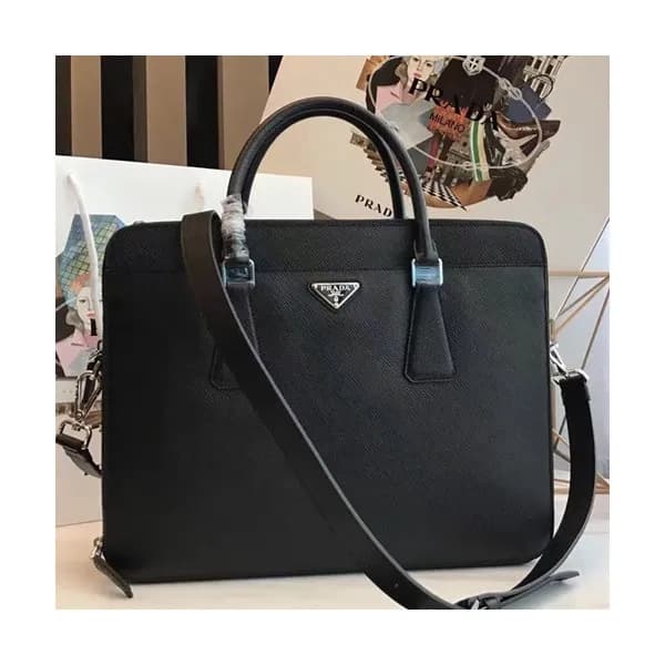 Prada Saffiano Mens Business Bag,36CM - 프라다 사피아노 남… - 1