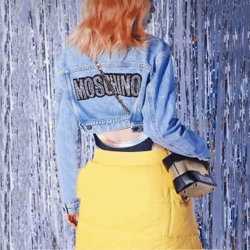 [프리미엄]Moschino 2019 Womens Strassy Logo Denim Jack…
