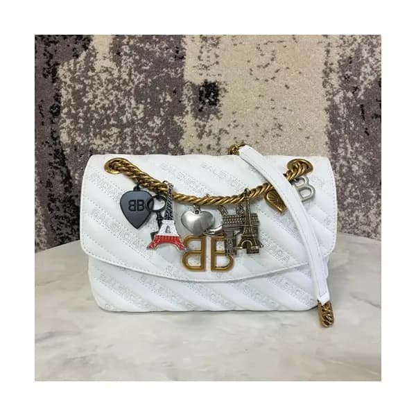 Balenciaga 2019 BB Round Leather Chain Shoulder Ba… - 1