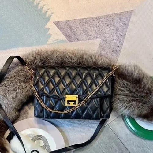 Givenchy 2019 GV3 Leather Large Chain Shoulder Bag… - 1