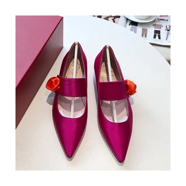 Roger Vivier 2019 Ladies Silk&Leather Flat Shoes -… - 1