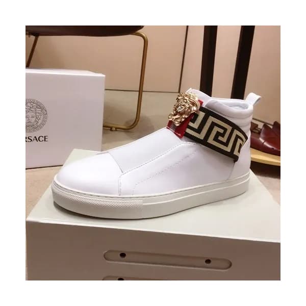 Versace 2019 Mens Leather Sneakers - 베르사체 2019 남성용… - 1