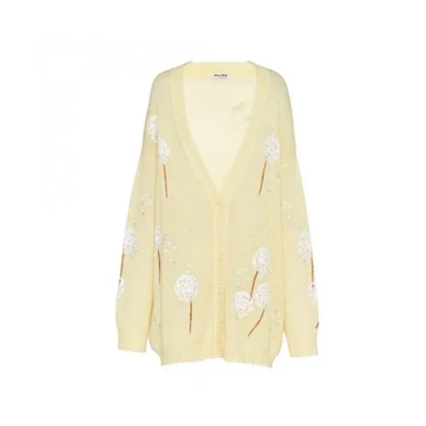 Miu miu Womens Trendy Mohair Cardigan - 미우미우 여성 트렌… - 1