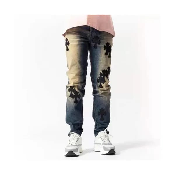 Chrom Hearts 2021 Mens Casual Denim Jeans Blue - 크… - 1