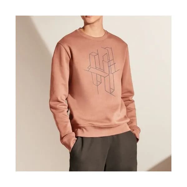 Hermes Mens Basic Tshirt - 에르메스 남성 라운드 맨투맨 - her69… - 1