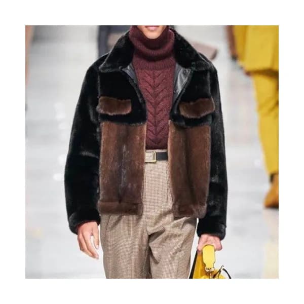 Fendi Mens Casual Leather Jackets Black - 펜디 2021… - 1