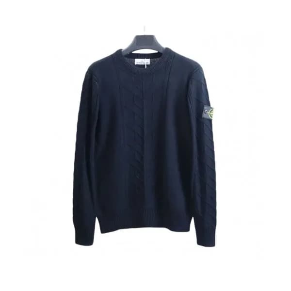Stone Island Mens Casual Crew-neck Sweaters Navy … - 1