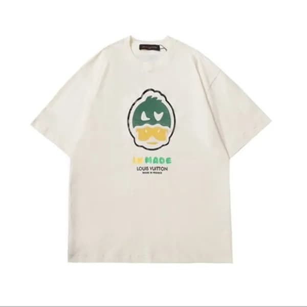 루이비통 남성 아이보리 크루넥 반팔티 - Mens Ivory Tshirts - lou041… - 1