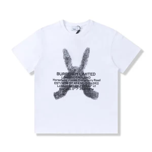 버버리 남성 화이트 크루넥 반팔티 - Mens White Tshirts - Bur04344… - 1