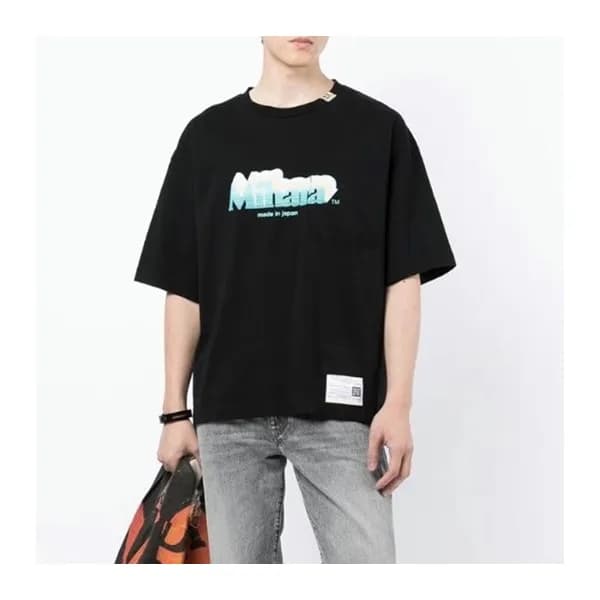 메종마르지엘라 남/녀 크루넥 블랙 반팔티 - Unisex Black Tshirts - ma… - 1