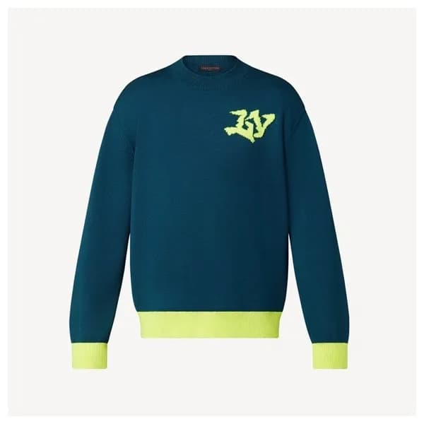 루이비통 남성 모던 그린 니트 - Mens Green Sweaters - lou05112x - 1