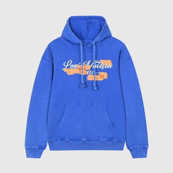 루이비통 남자 베이직 블루 후드티 - Unisex Blue Hoodie - lou05224… - 1