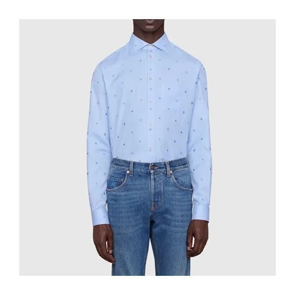 구찌 남성 트렌디 블루 셔츠 - Gucci Mens Blue Tshirts - guc051… - 1