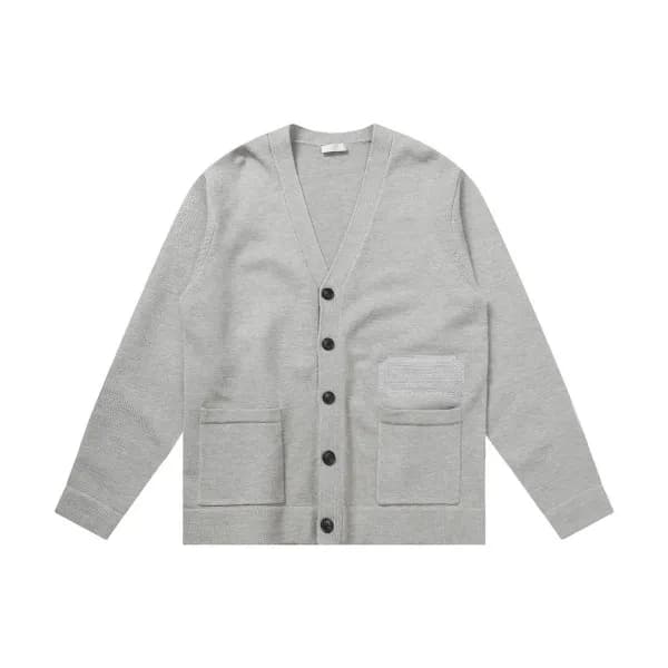 디올 남성 그레이 브이넥 가디건 - Dior Mens Gray Cardigan - di10… - 1