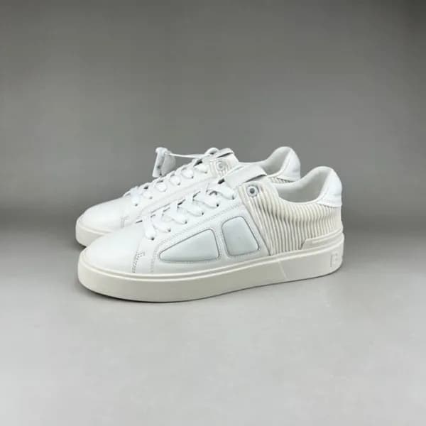 발망 남성 트렌디 화이트 스니커즈 - Balmain Mens White Sneakers -… - 1