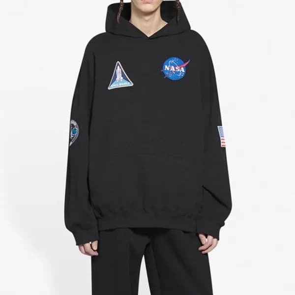 발렌시아가 남/녀 블랙 후드티 - Balenciaga Unisex Black Hoodie … - 1