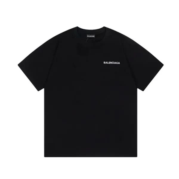 발렌시아가 남성 크루넥 블랙 반팔티 - Balenciaga Mens Black Short … - 1