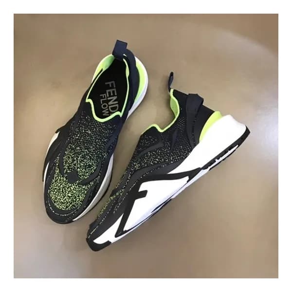 펜디 남성 이니셜 블랙 스니커즈 - Fendi Mens Black Sneakers - fe… - 1
