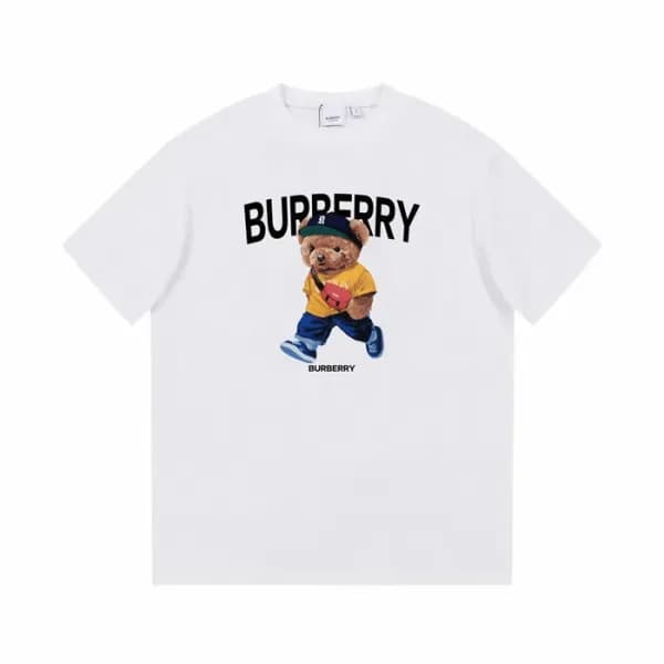 버버리 남성 화이트 크루넥 반팔티 - Burberry Mens White Short Sle… - 1