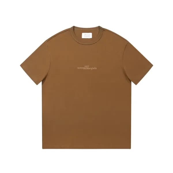 메종마르지엘라 남/녀 크루넥 카멜 반팔티 - Maison Margiela Unisex Ca… - 1