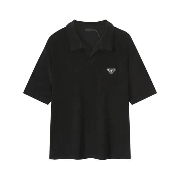 프라다 남성 블랙 폴로 반팔티 - Prada Mens Black Short sleeved … - 1