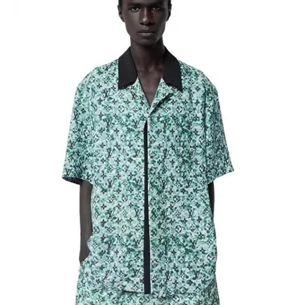 루이비통 남성 블루 반팔 셔츠 - Louis vuitton Mens Blue Tshirts… - 1