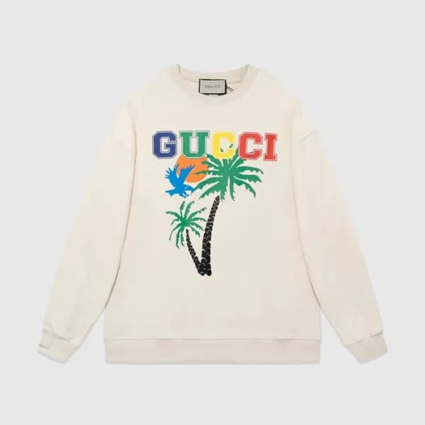 구찌 남성 베이직 아이보리 맨투맨 - Gucci Mens Ivory Tshirts - Gu… - 1