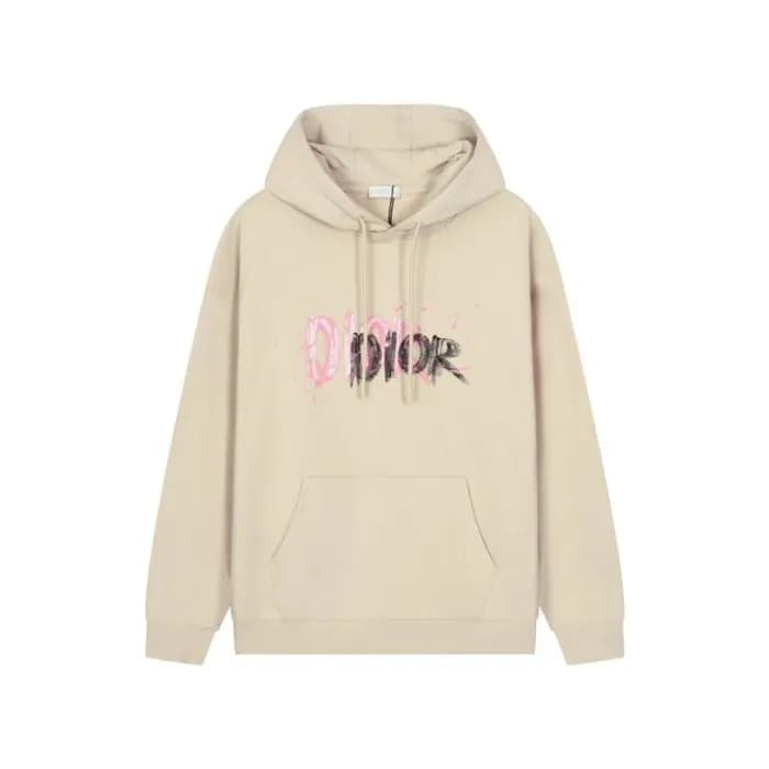디올 남성 베이지 후드티 - Dior Mens Beige Hoodie - di715x - 1