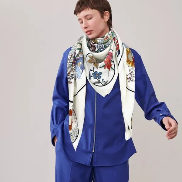 에르메스 여성 화이트 스카프 - Hermes Womens White Scarf - he51… - 1
