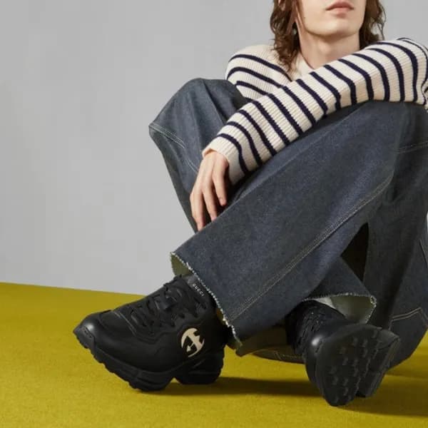 구찌 남/녀 블랙 라이톤 스니커즈 【매장-140만원대】 - Gucci Unisex Blac… - 1