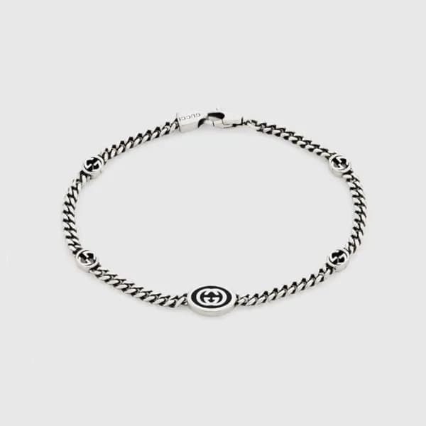 구찌 남/녀 화이트 골드 팔찌 - Gucci Unisex White Gold Bangle … - 1