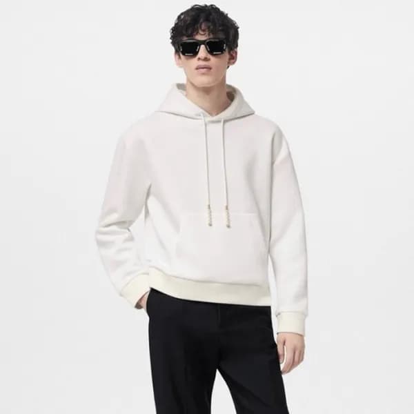 루이비통 남성 화이트 후디 - Louis vuitton Mens White Hoodie -… - 1