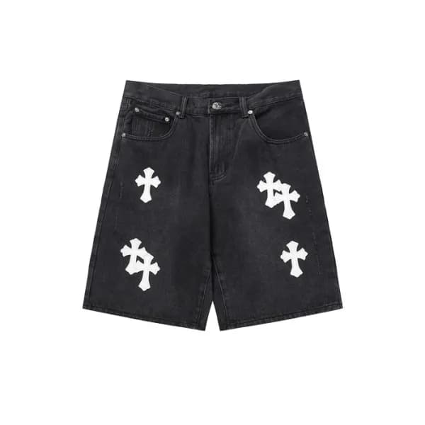 크롬하츠 남성 블랙 반바지 - Chrom Hearts Black Half-pants - c… - 1