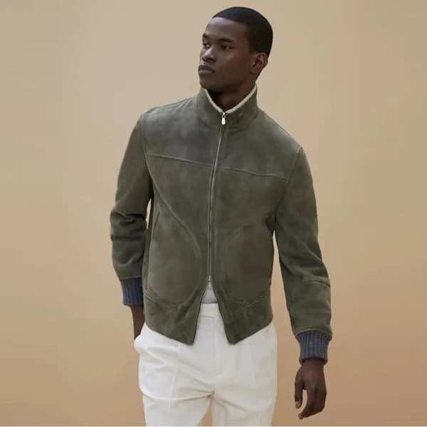 브루넬로쿠치넬리 남성 가죽 자켓 - Brunello Cucinelli Mens Leathe… - 1